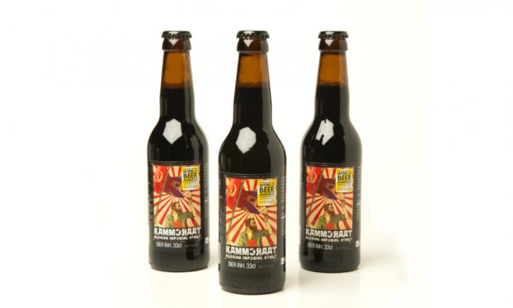 Kammeraat Russian Imperial Stout Kammeraat Russian Imperial Stout flesjes op een rij